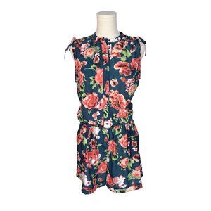 Anthropologie Shades of Grey Floral Romper Size Small